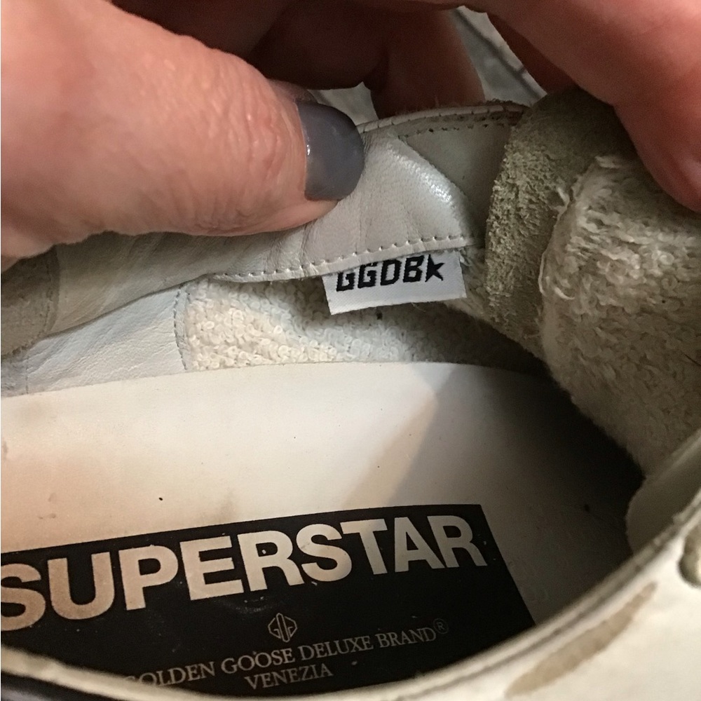 Golden Goose Superstar Red Glitter Black Heel White Leather Sneakers* - Picture 9 of 11